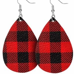 Leather earrings buffalo style